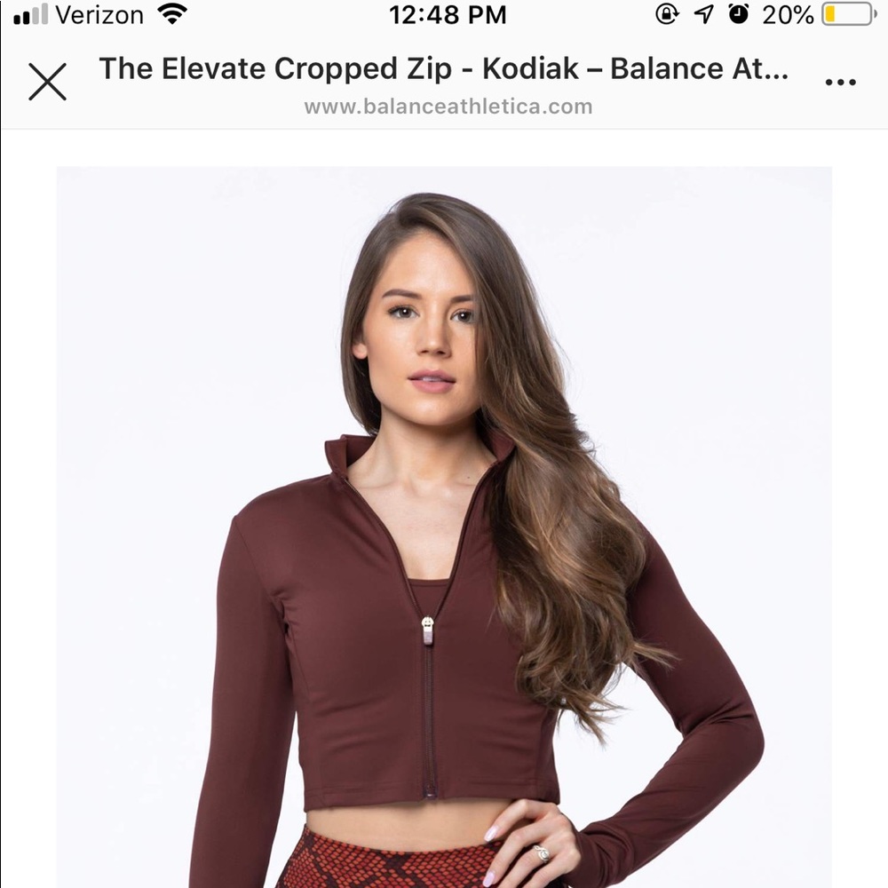 COPY - Balance Athletica Elevate cropped Zip Up-Kodiak
